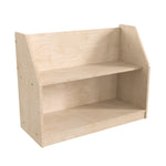 Bright Beginnings Commercial Grade Modular 2 Shelf Wooden Classroom Display Shelf, Natural - SchoolOutlet