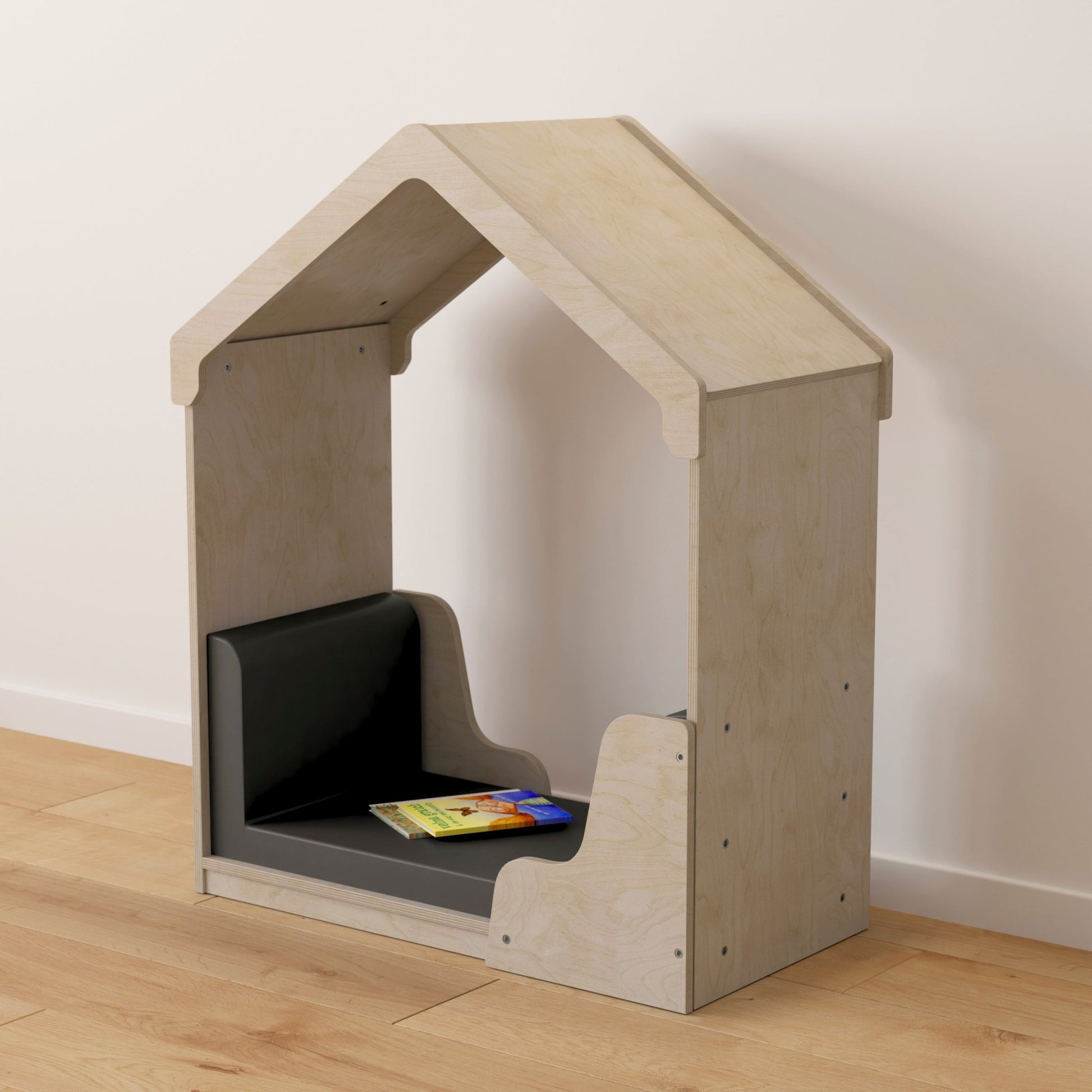 Bright Beginnings Commercial Grade Green Guard Certified Wooden Quiet Corner Reading Nook with Padded Soft Seating - SchoolOutlet