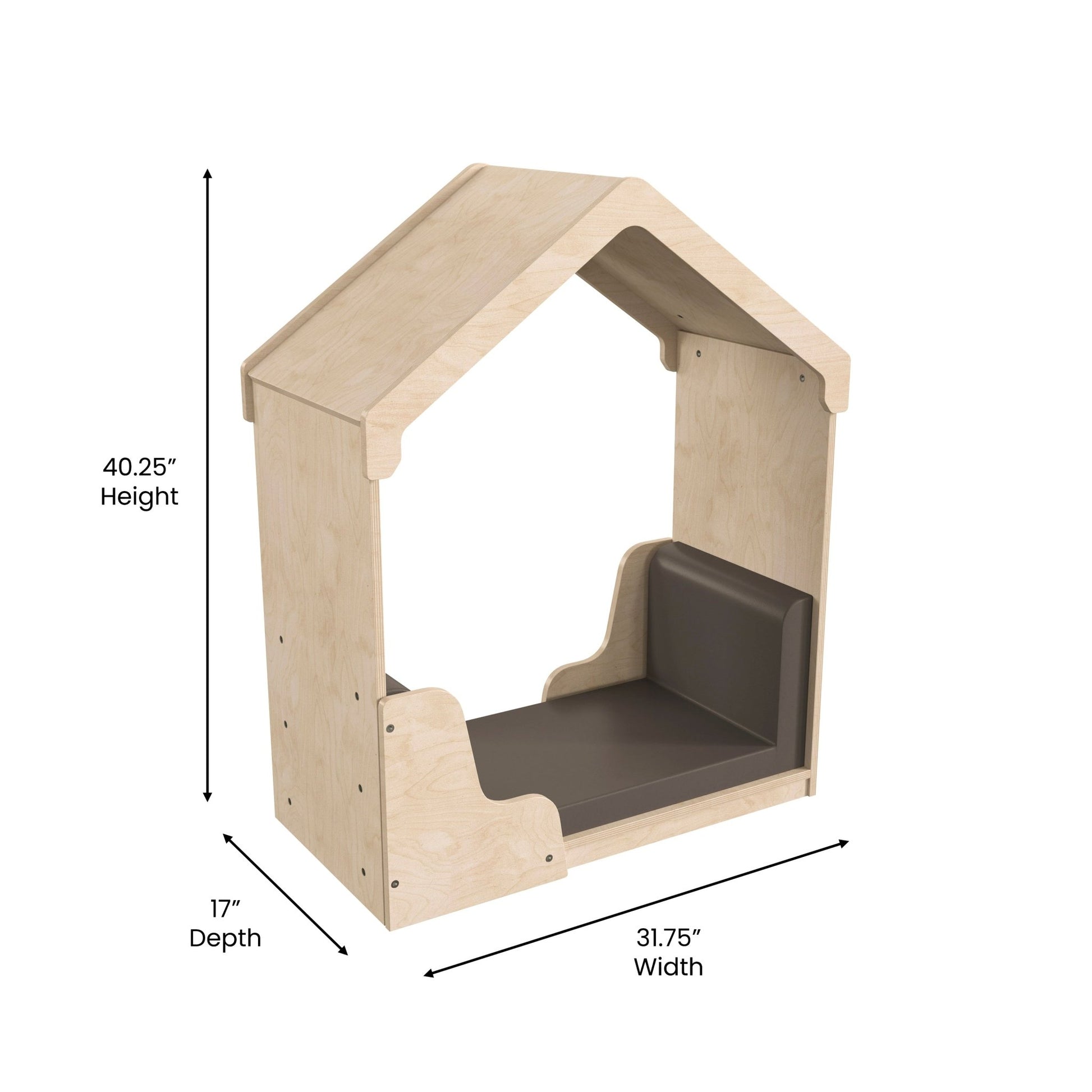 Bright Beginnings Commercial Grade Green Guard Certified Wooden Quiet Corner Reading Nook with Padded Soft Seating - SchoolOutlet