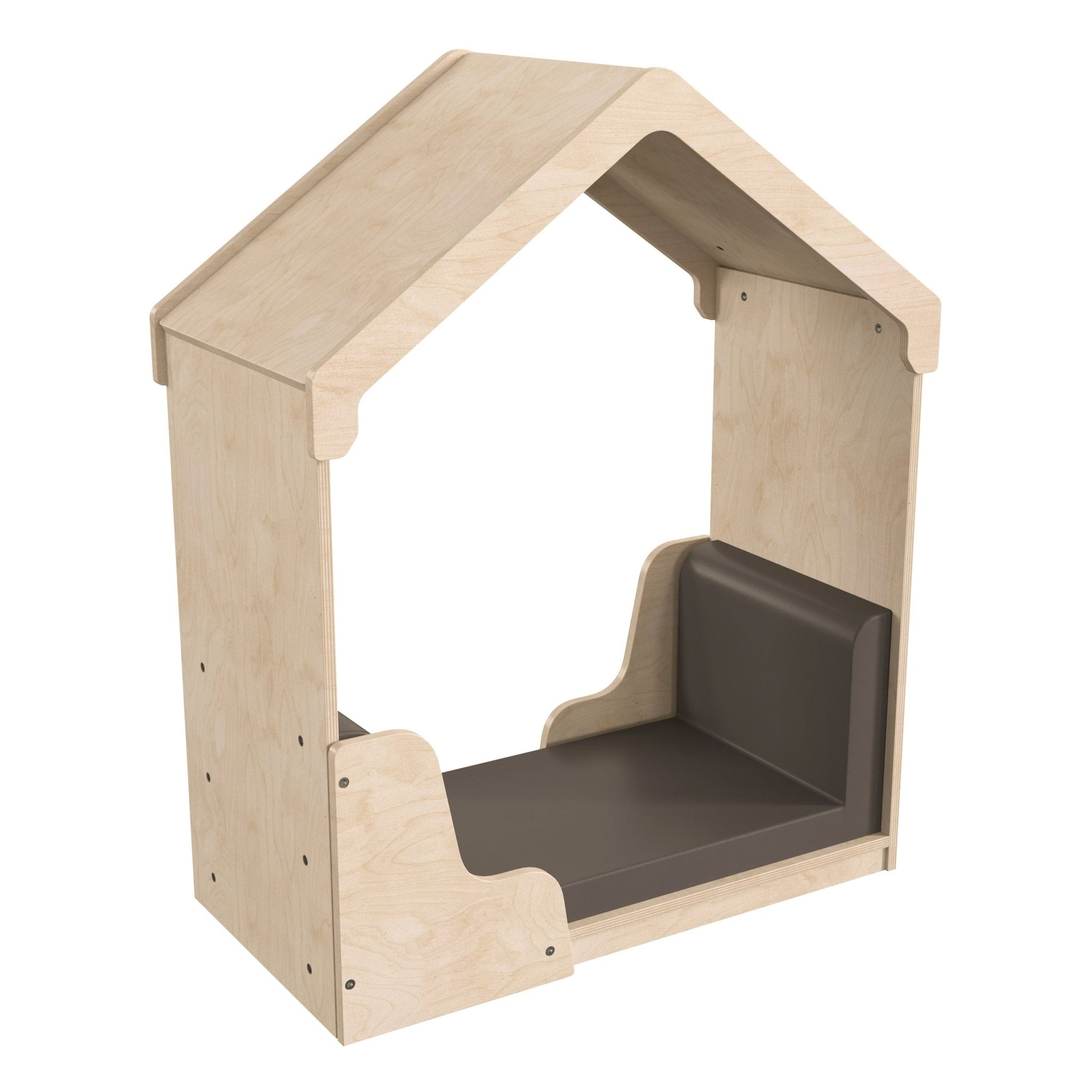 Bright Beginnings Commercial Grade Green Guard Certified Wooden Quiet Corner Reading Nook with Padded Soft Seating - SchoolOutlet