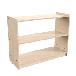 Bright Beginnings Commercial Grade 2 Shelf Wooden Classroom Open Storage Unit, Safe, Kid Friendly Design, Natural