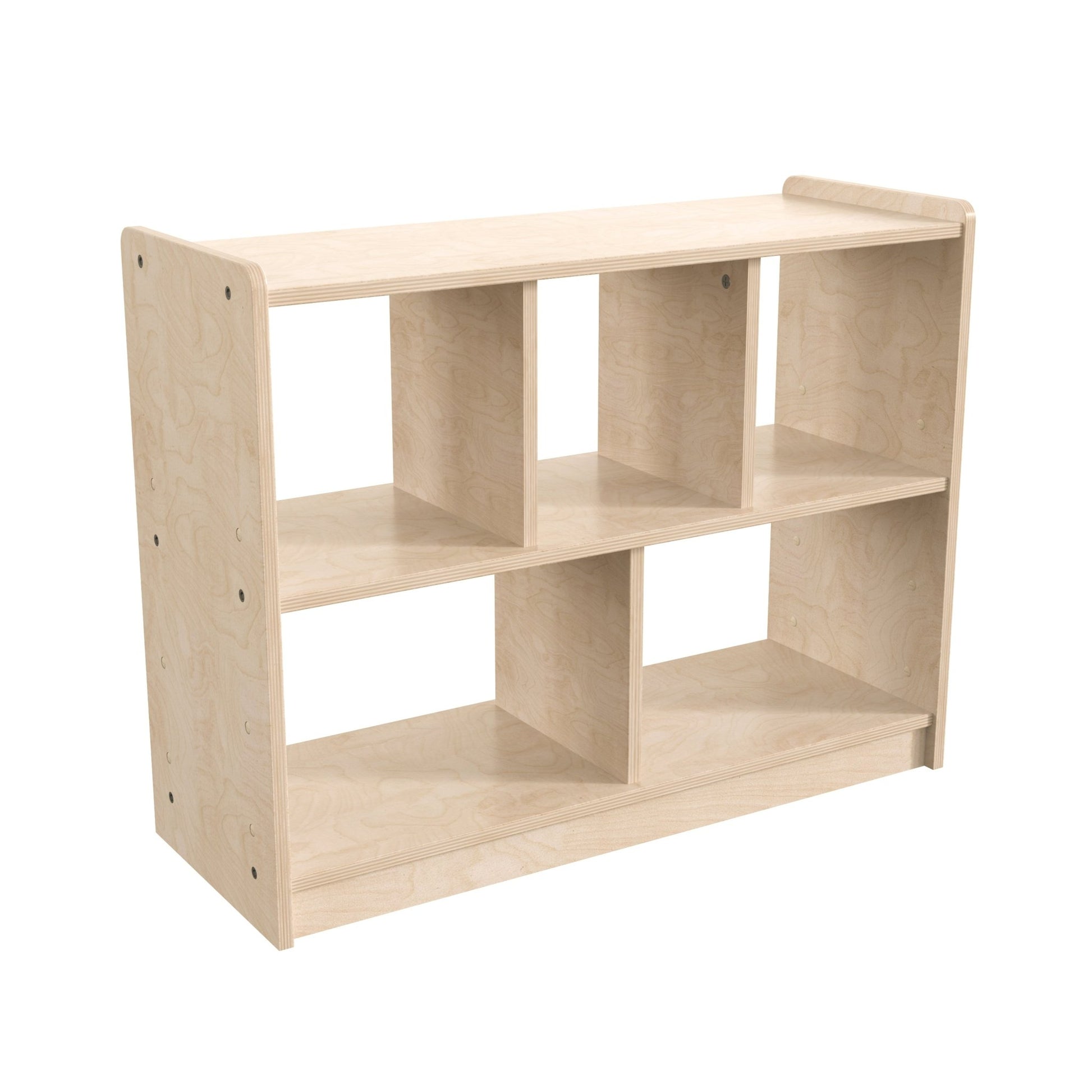 Bright Beginnings Commercial Grade 5 Section Modular Wooden Classroom Open Storage Unit, Safe, Kid Friendly Design, Natural - SchoolOutlet