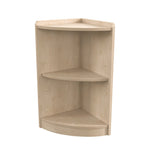 Bright Beginnings Commercial Grade 2 Tier Wooden Classroom Corner Storage Unit with Rounded Front Edges, Safe, Kid Friendly Design, Natural - SchoolOutlet