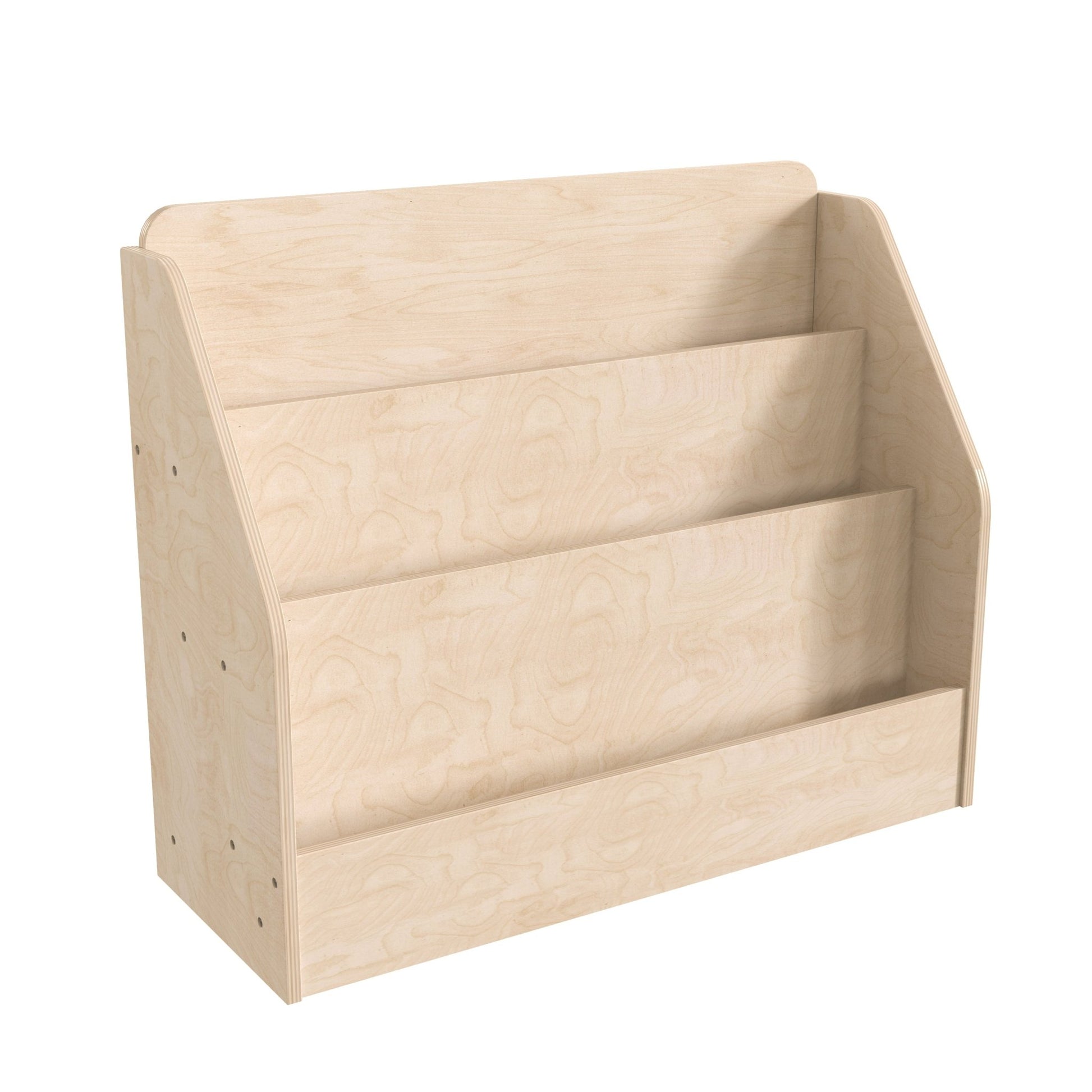 Bright Beginnings Commercial Grade Modular Wooden Classroom 3 Tier Book Display Shelf, Natural - SchoolOutlet