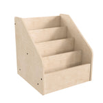 Bright Beginnings Commercial Grade Modular Wooden Classroom 4 Tier Book Display Shelf, Natural - SchoolOutlet