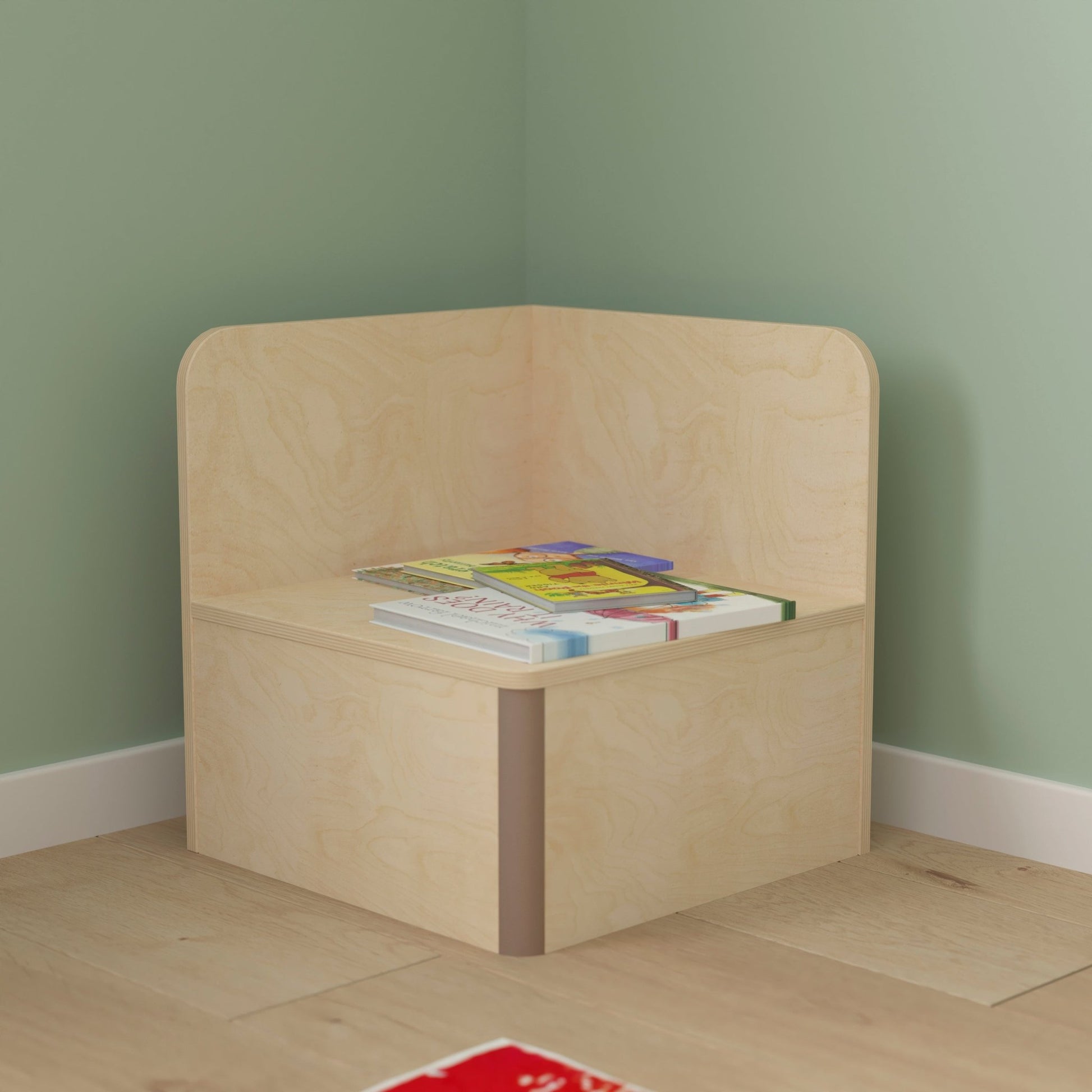 Bright Beginnings Commercial Grade Modular Classroom Seating Wooden Corner Table, Natural - SchoolOutlet