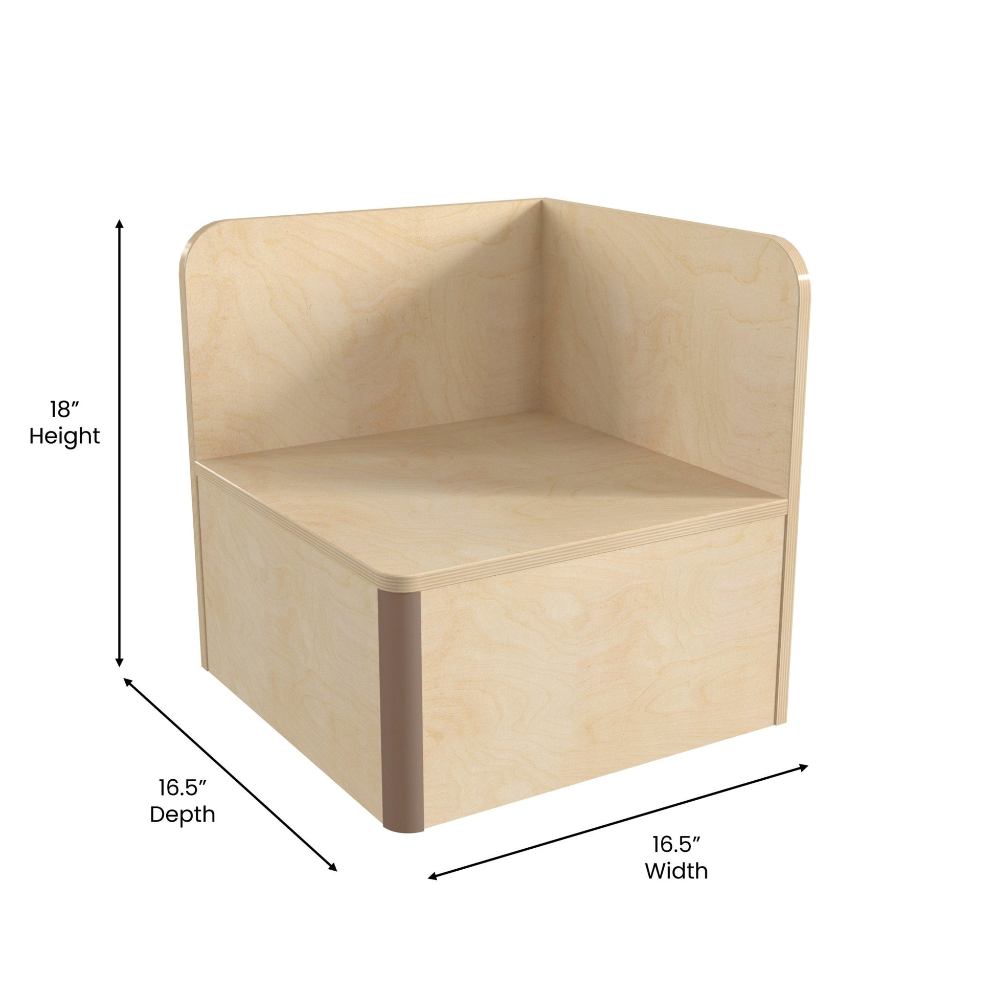 Bright Beginnings Commercial Grade Modular Classroom Seating Wooden Corner Table, Natural - SchoolOutlet