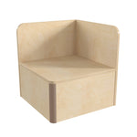 Bright Beginnings Commercial Grade Modular Classroom Seating Wooden Corner Table, Natural - SchoolOutlet