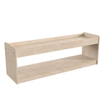 Bright Beginnings Commercial Grade Modular Wooden Classroom Open Storage Unit with Upper Shelf with Raised Edges, Natural - SchoolOutlet
