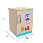 Bright Beginnings Commercial Grade Green Guard Certified Wooden Children's Kitchen Refrigerator with Integrated Storage - SchoolOutlet
