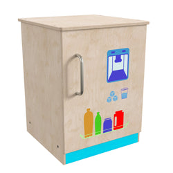 Bright Beginnings Commercial Grade Green Guard Certified Wooden Children's Kitchen Refrigerator with Integrated Storage
