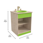 Bright Beginnings Commercial Grade Wooden Children's Kitchen Sink with Integrated Storage - SchoolOutlet