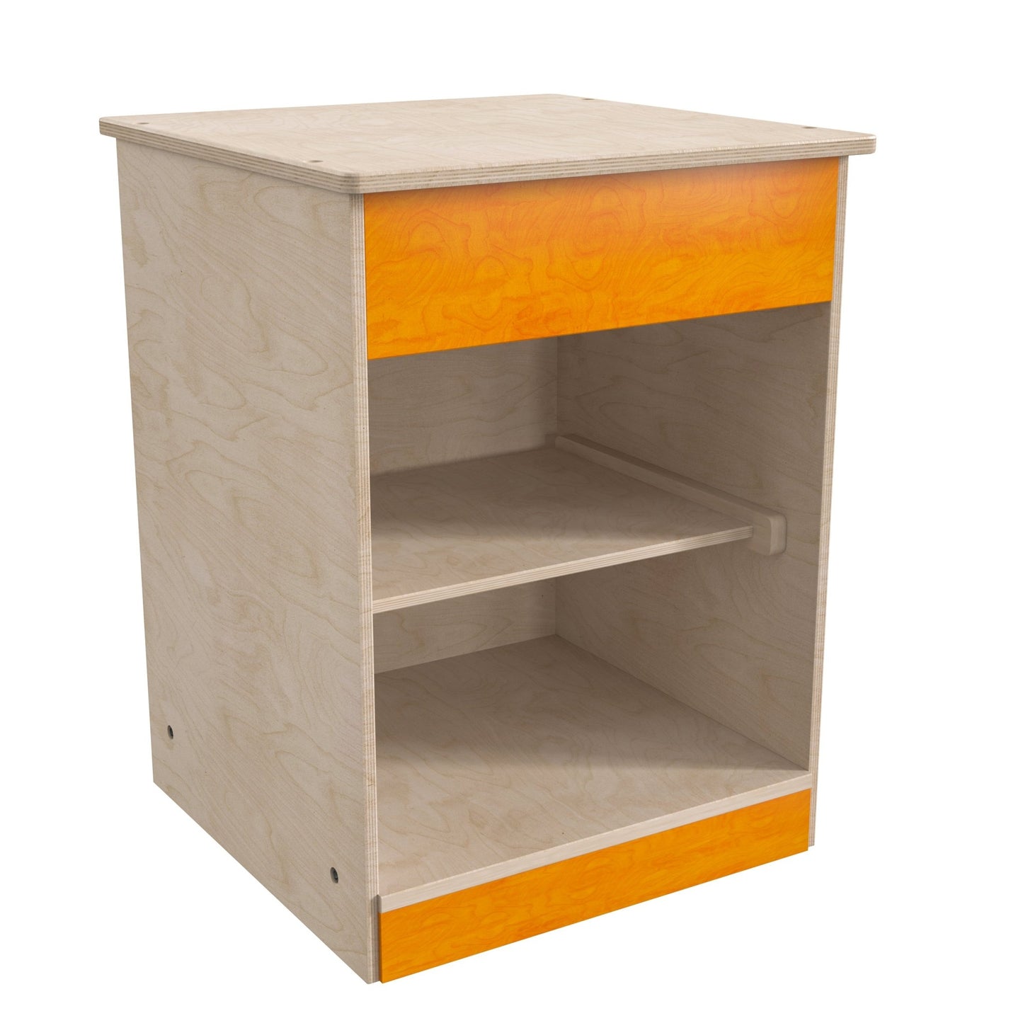 Bright Beginnings Commercial Grade Wooden Kid's Two Shelf Kitchen Cabinet - SchoolOutlet