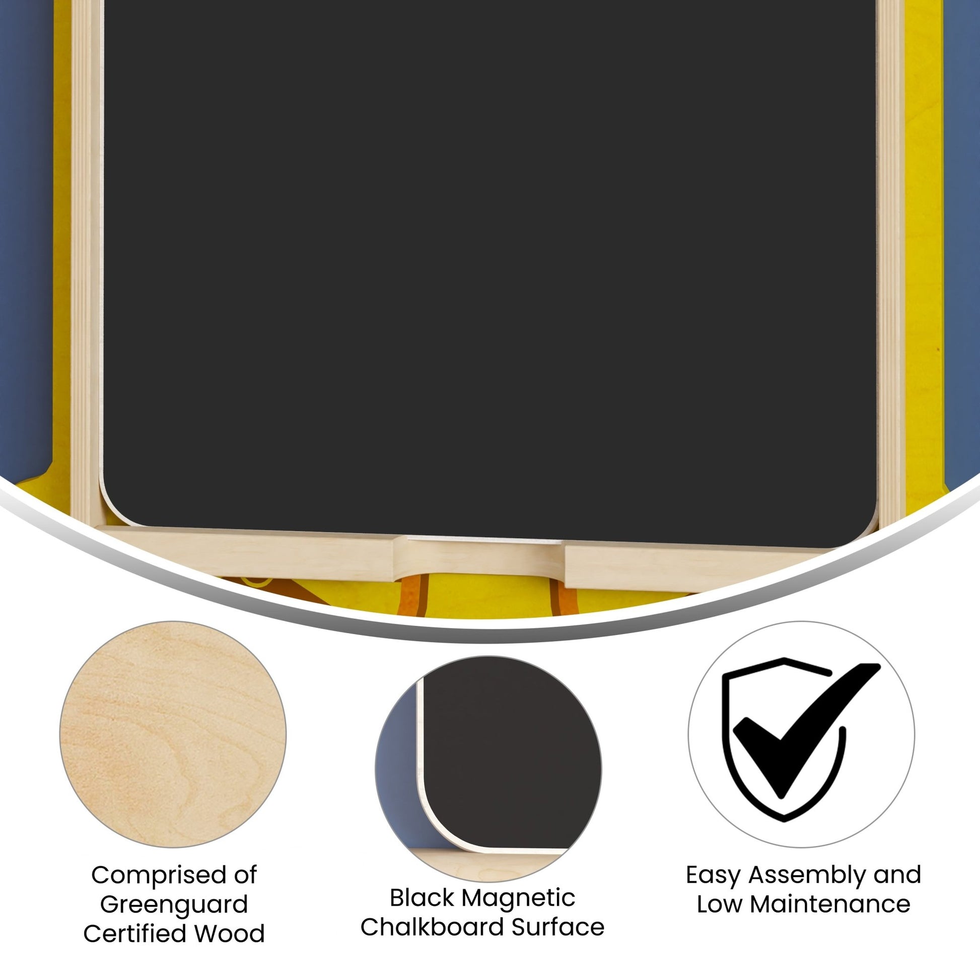 Bright Beginnings Commercial Grade STEAM Wall Accessory Board, Magnetic Chalkboard - SchoolOutlet