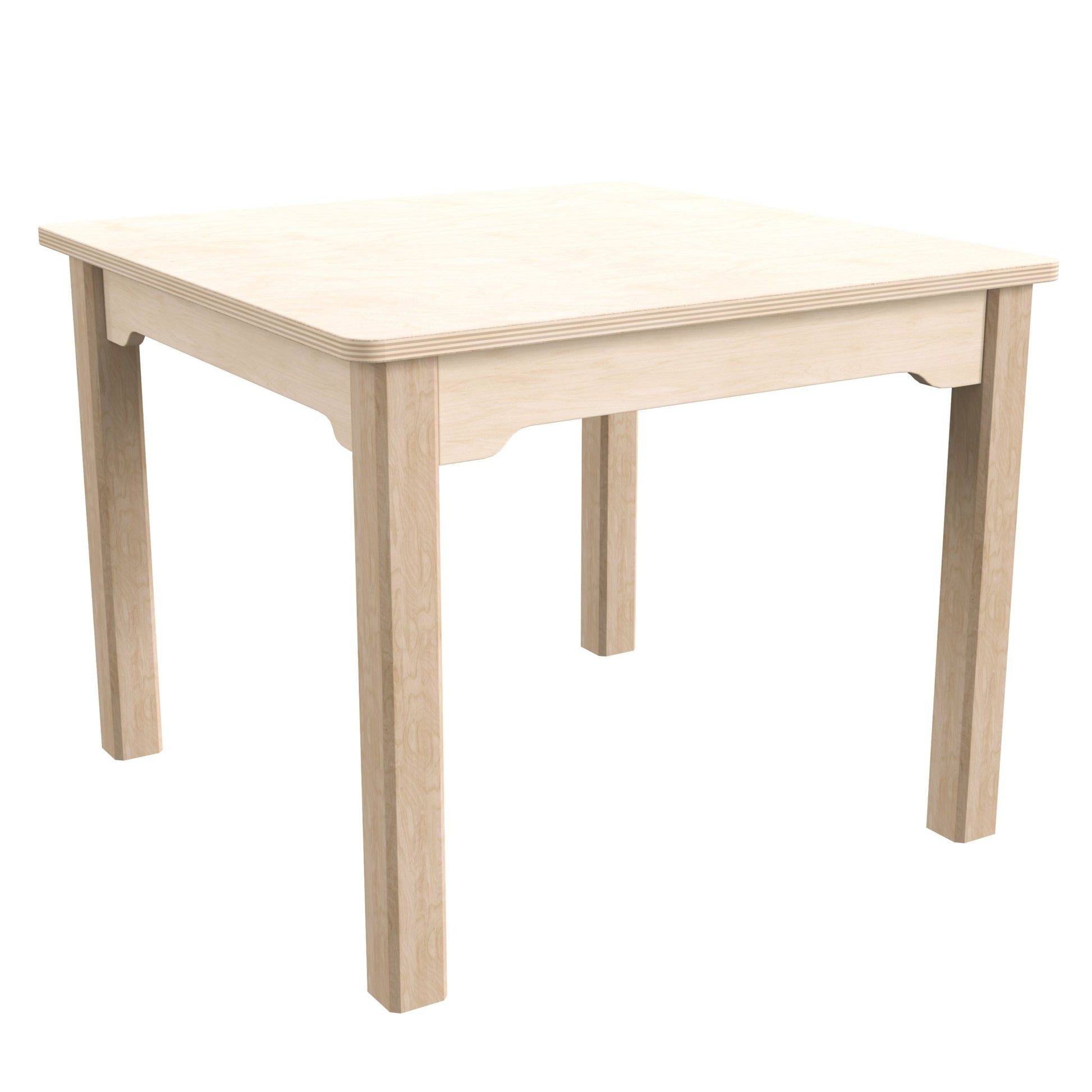 Bright Beginnings Commercial Grade Wooden Square Preschool Classroom Activity Table, (23.5"W x 18"H), Beech - SchoolOutlet