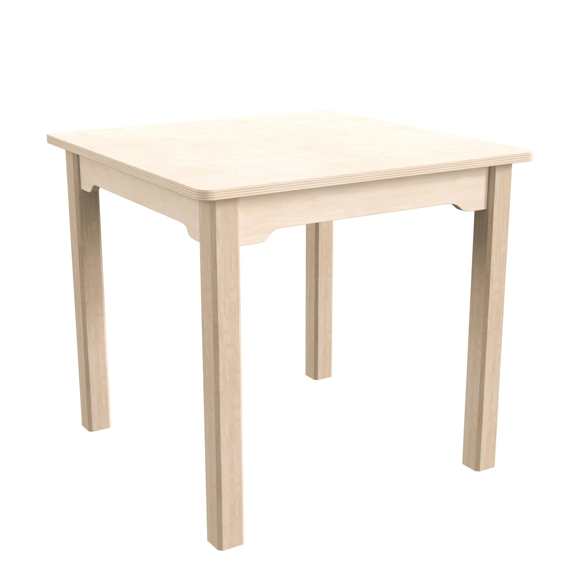 Bright Beginnings Commercial Grade Wooden Square Preschool Classroom Activity Table, (23.5"W x 21.25"H), Beech - SchoolOutlet