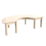 Bright Beginnings Commercial Grade Wooden Half Circle Preschool Classroom Activity Table, (29.5