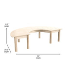 Bright Beginnings Commercial Grade Wooden Half Circle Preschool Classroom Activity Table, (29.5