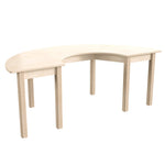 Bright Beginnings Commercial Grade Wooden Half Circle Preschool Classroom Activity Table, (29.5