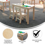 Bright Beginnings Commercial Grade Wooden Trapezoid Preschool Classroom Activity Table, (20.75