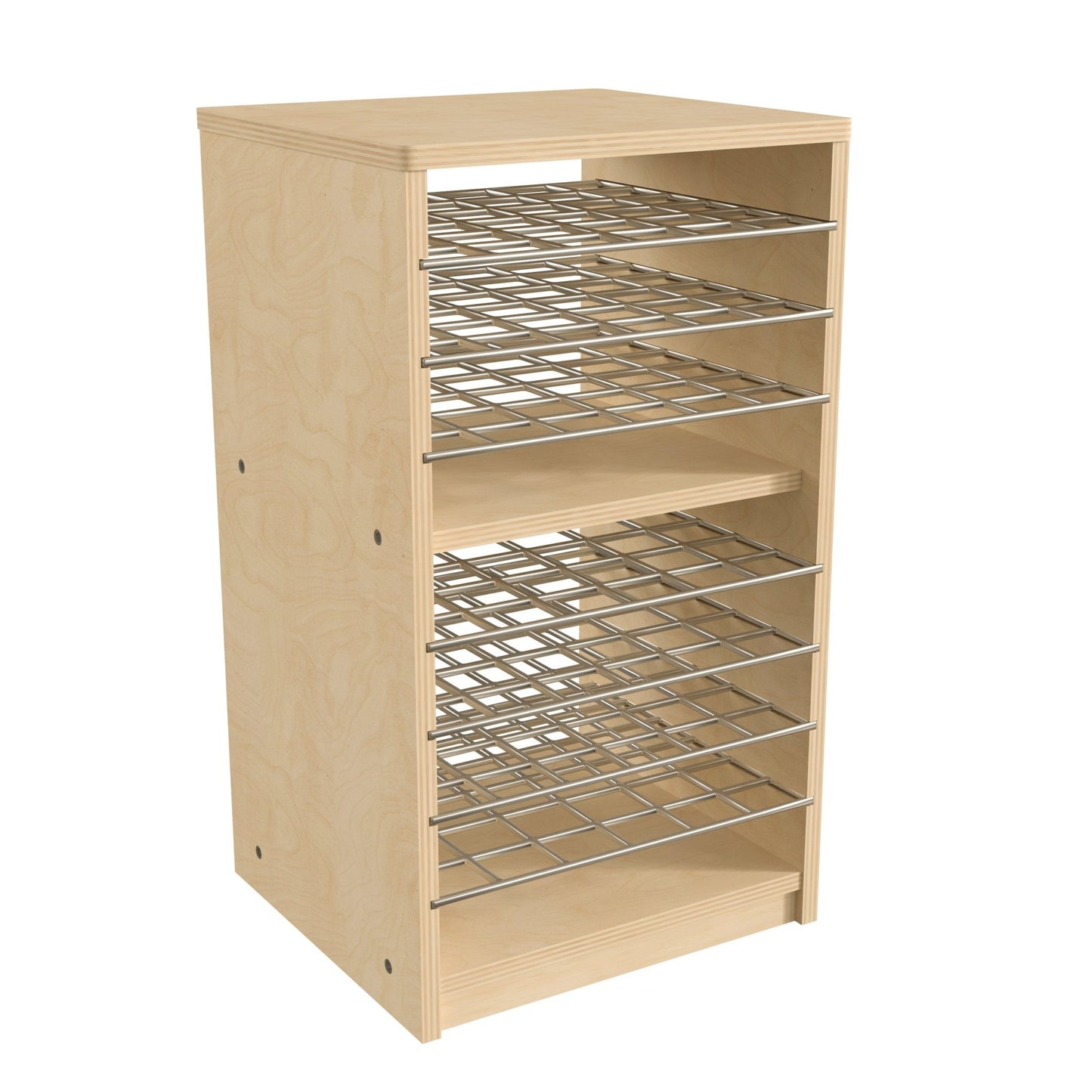 Bright Beginnings Commercial Deluxe Multipurpose Natural Birch Plywood Storage Shelf Puzzle Holder, Art Drying Rack, Paper Holder with Shelving - SchoolOutlet
