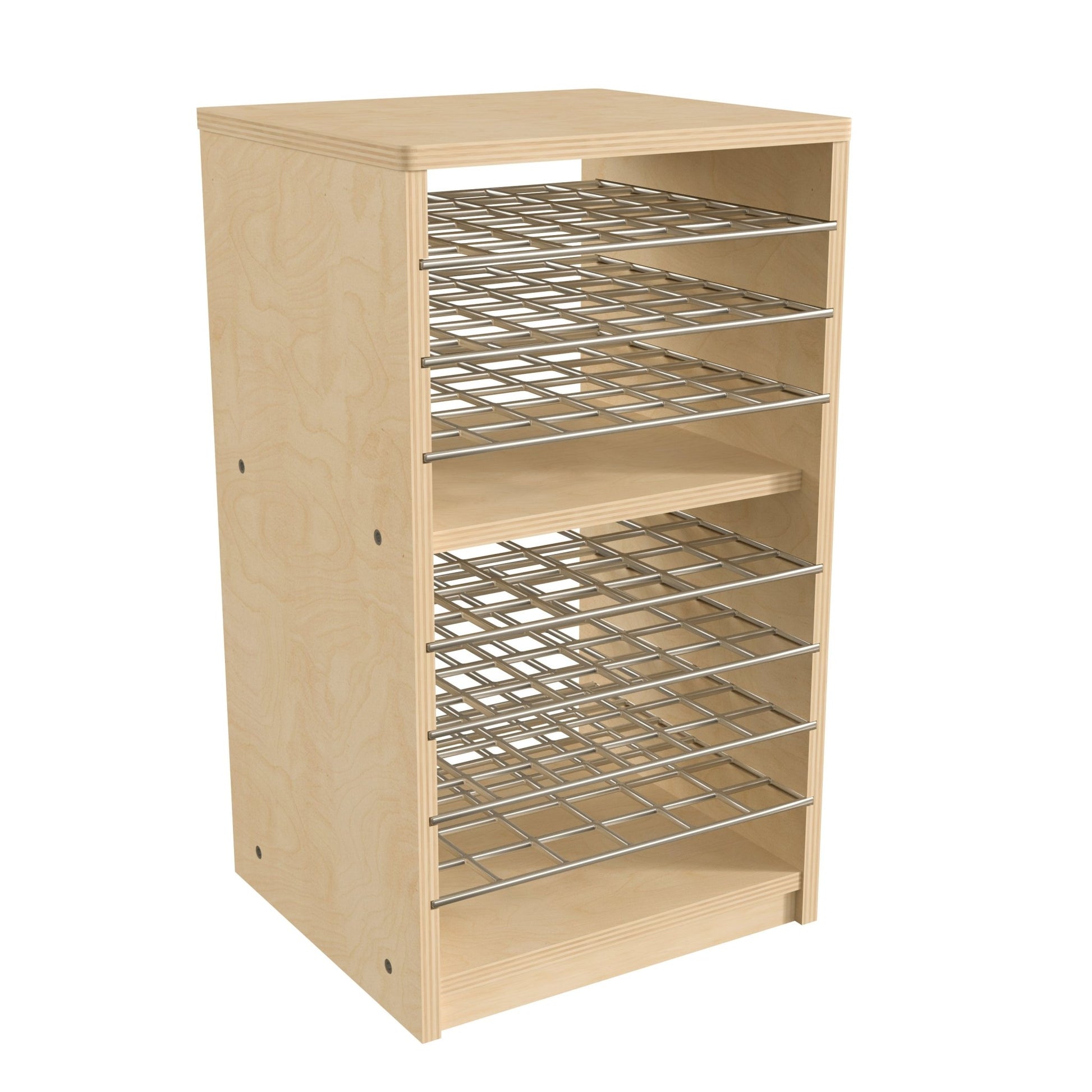 Bright Beginnings Commercial Deluxe Multipurpose Natural Birch Plywood Storage Shelf Puzzle Holder, Art Drying Rack, Paper Holder with Shelving - SchoolOutlet