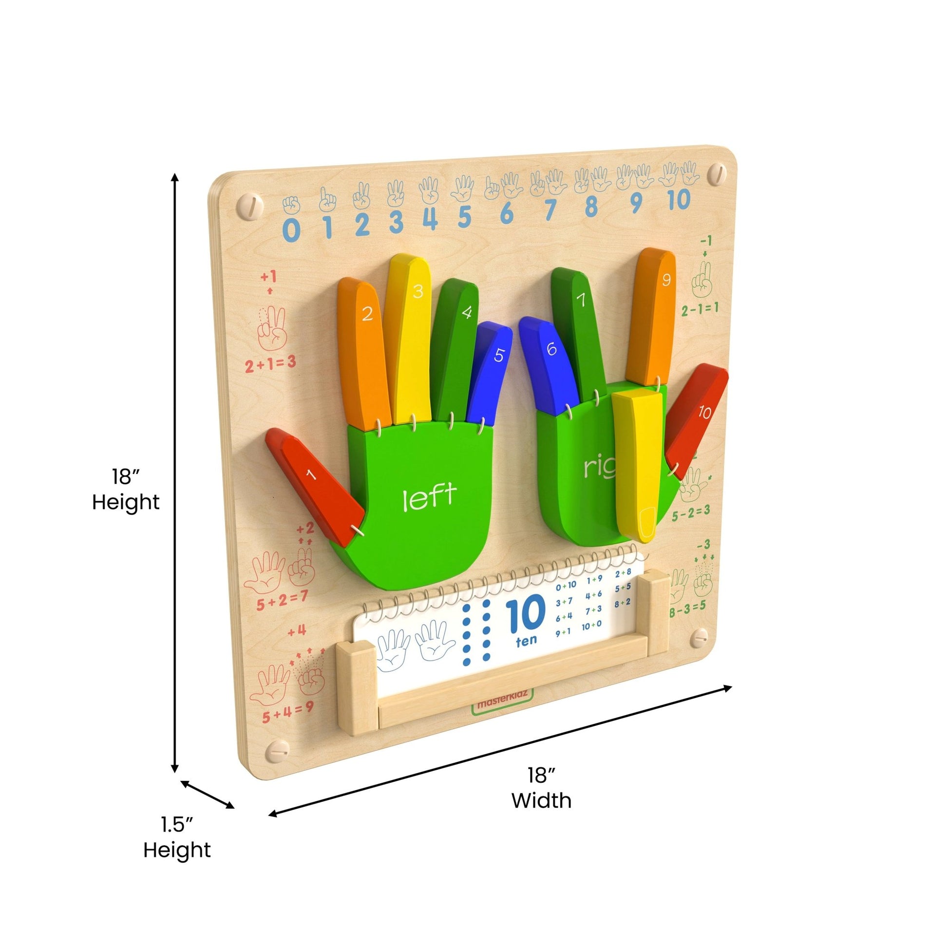 Bright Beginnings Commercial Grade STEAM Wall Activity Board with Natural Finish and Multicolor Accents, Counting - SchoolOutlet