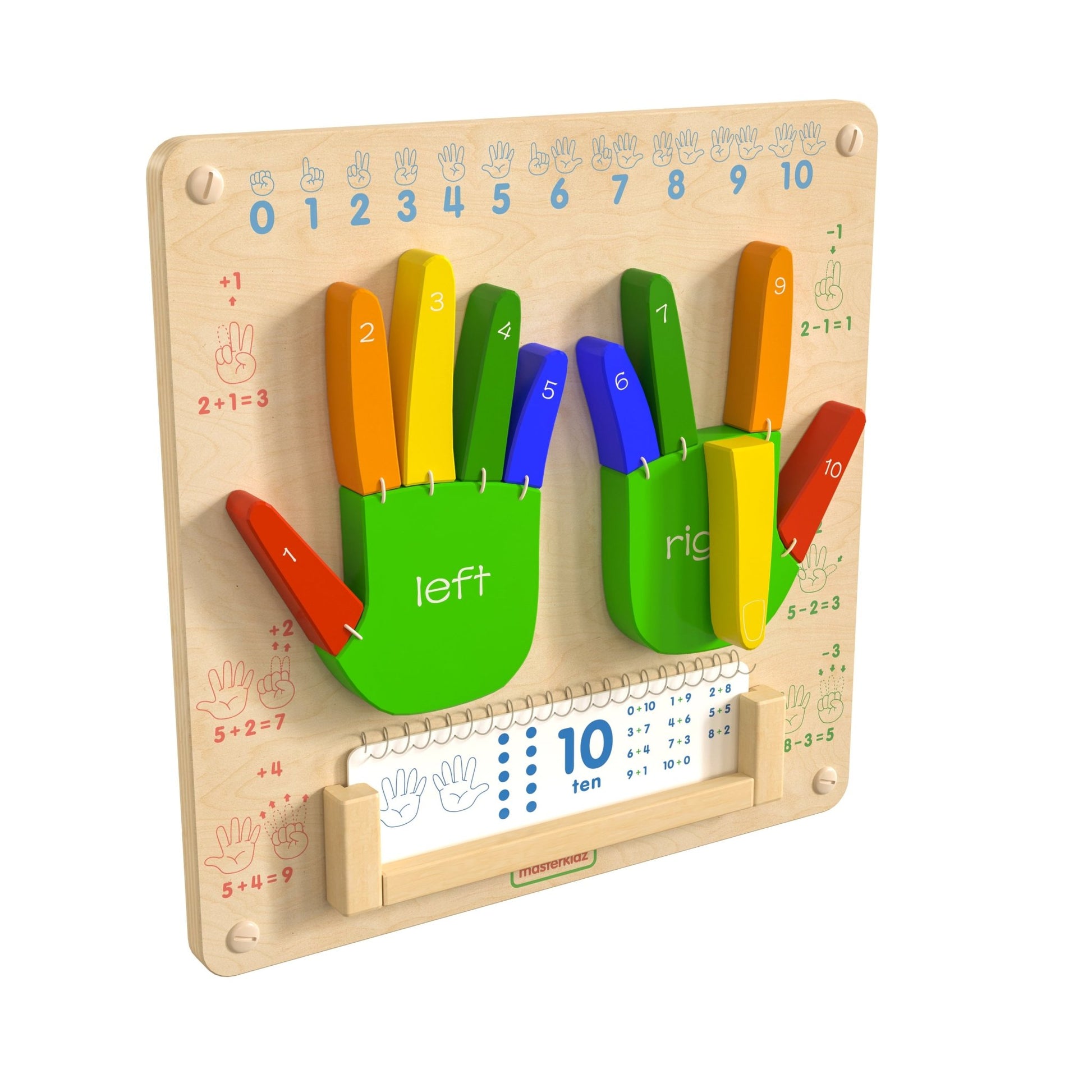 Bright Beginnings Commercial Grade STEAM Wall Activity Board with Natural Finish and Multicolor Accents, Counting - SchoolOutlet