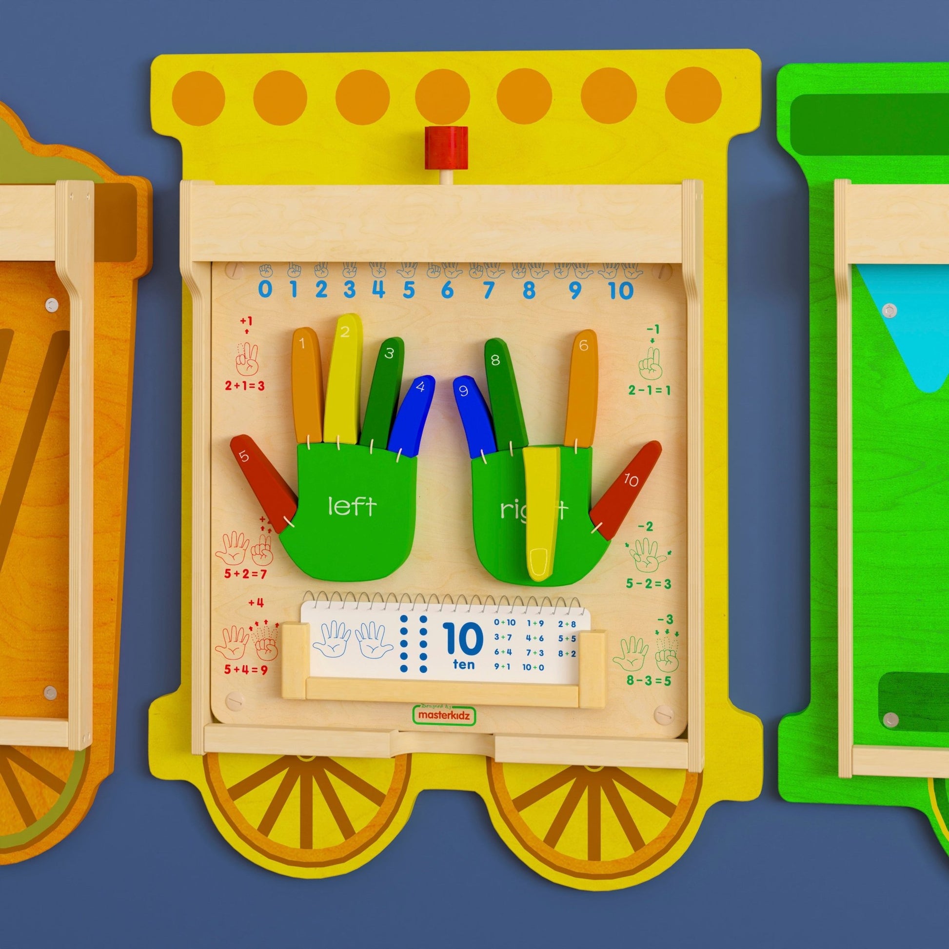 Bright Beginnings Commercial Grade STEAM Wall Activity Board with Natural Finish and Multicolor Accents, Counting - SchoolOutlet
