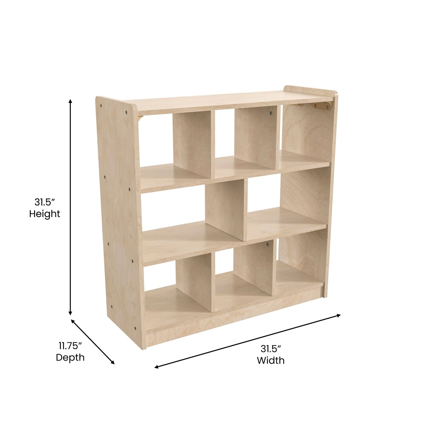 Bright Beginnings Commercial Grade 8 Section Modular Wooden Classroom Open Storage Unit, Safe, Kid Friendly Design, Natural - SchoolOutlet