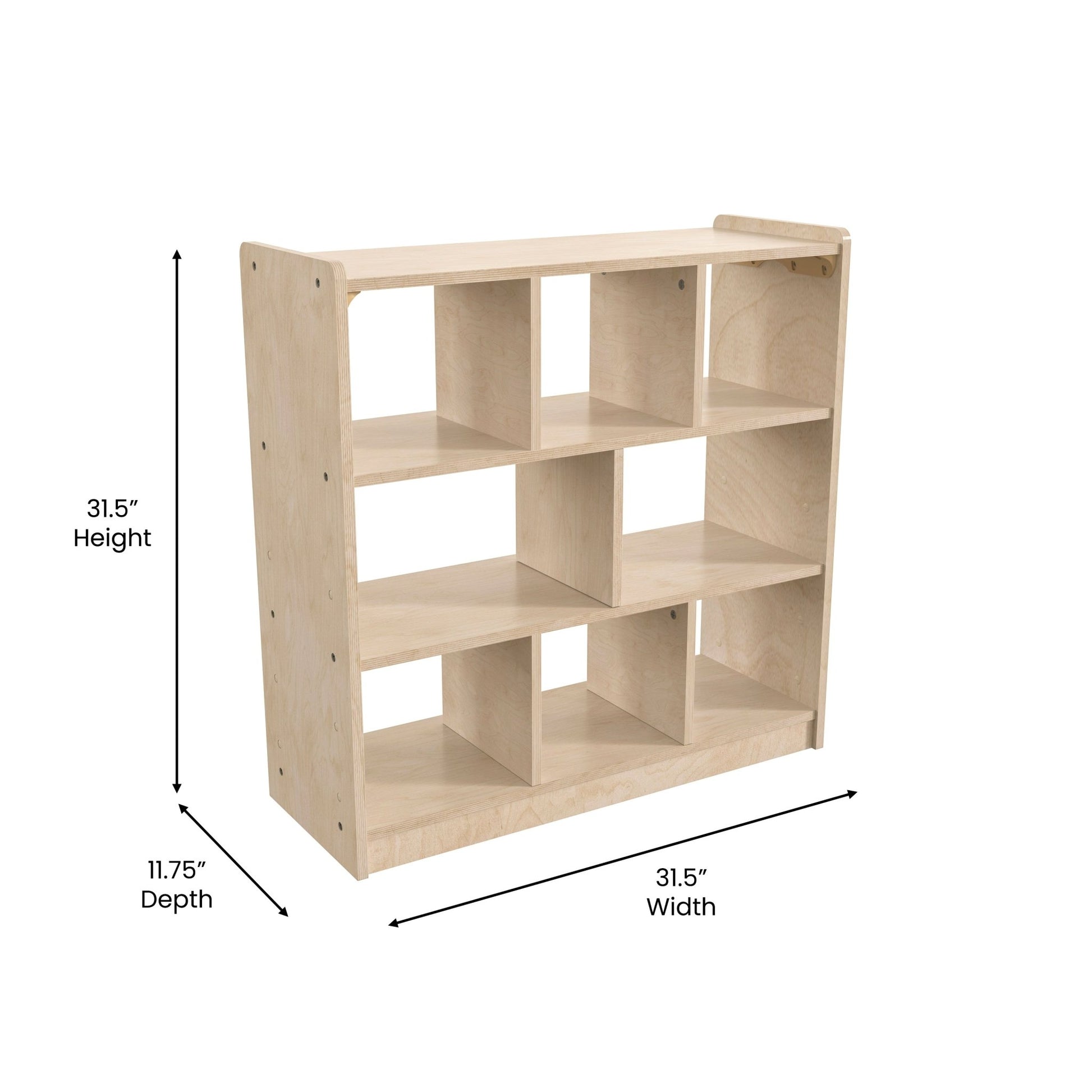 Bright Beginnings Commercial Grade 8 Section Modular Wooden Classroom Open Storage Unit, Safe, Kid Friendly Design, Natural - SchoolOutlet