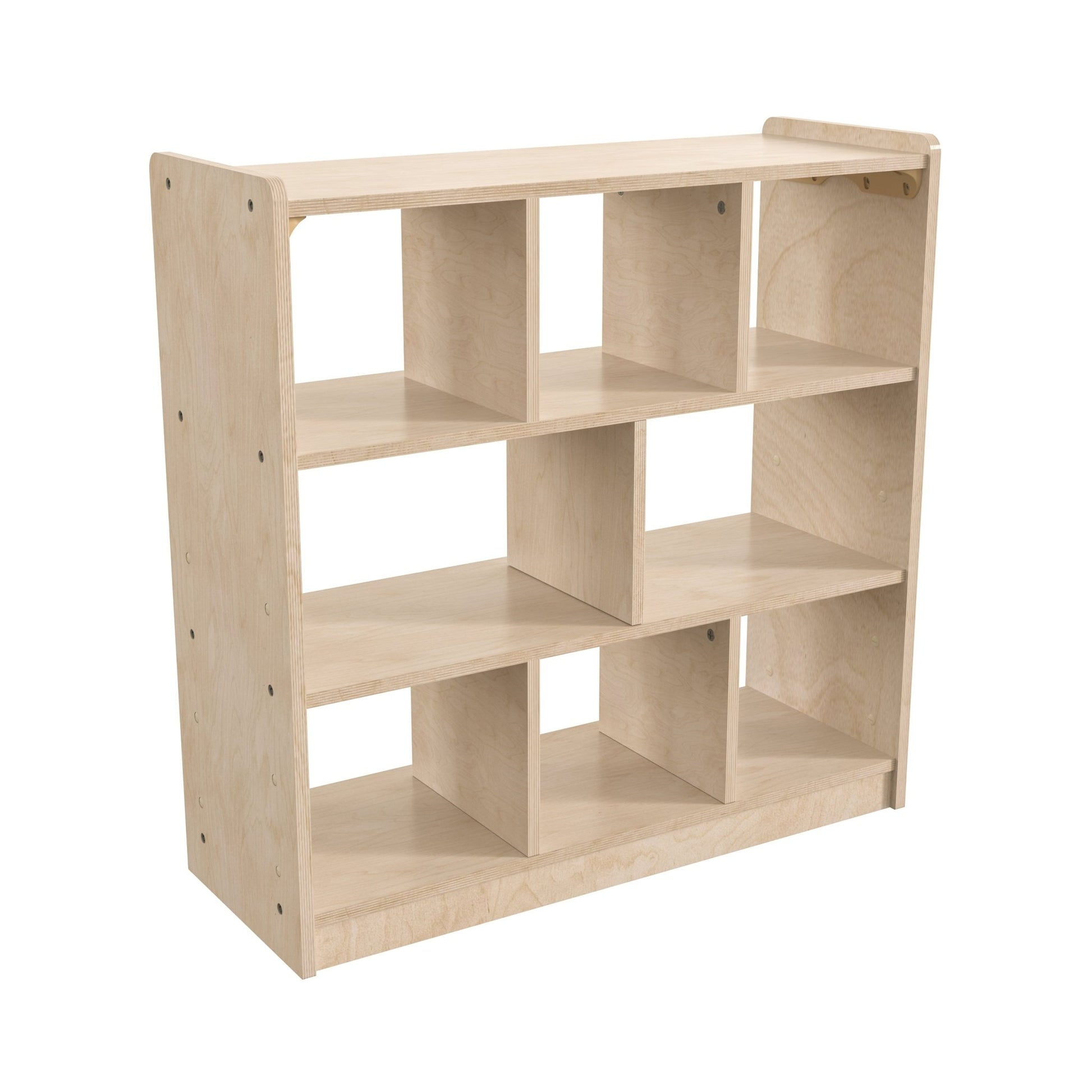 Bright Beginnings Commercial Grade 8 Section Modular Wooden Classroom Open Storage Unit, Safe, Kid Friendly Design, Natural - SchoolOutlet