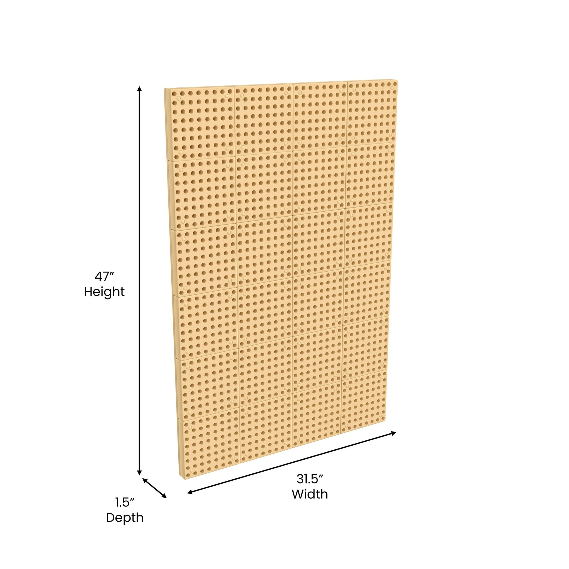 Bright Beginnings Commercial Grade Multipurpose Modular STEAM Wall Peg System Panel - 31.5"L x 47.2"H, Natural - SchoolOutlet