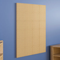 Bright Beginnings Commercial Grade Multipurpose Modular STEAM Wall Peg System Panel - 31.5"L x 47.2"H, Natural