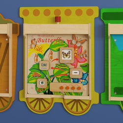 Bright Beginnings Commercial Grade STEAM Wall Activity Board with Natural Finish and Multicolor Accents, Butterfly Life Cycle
