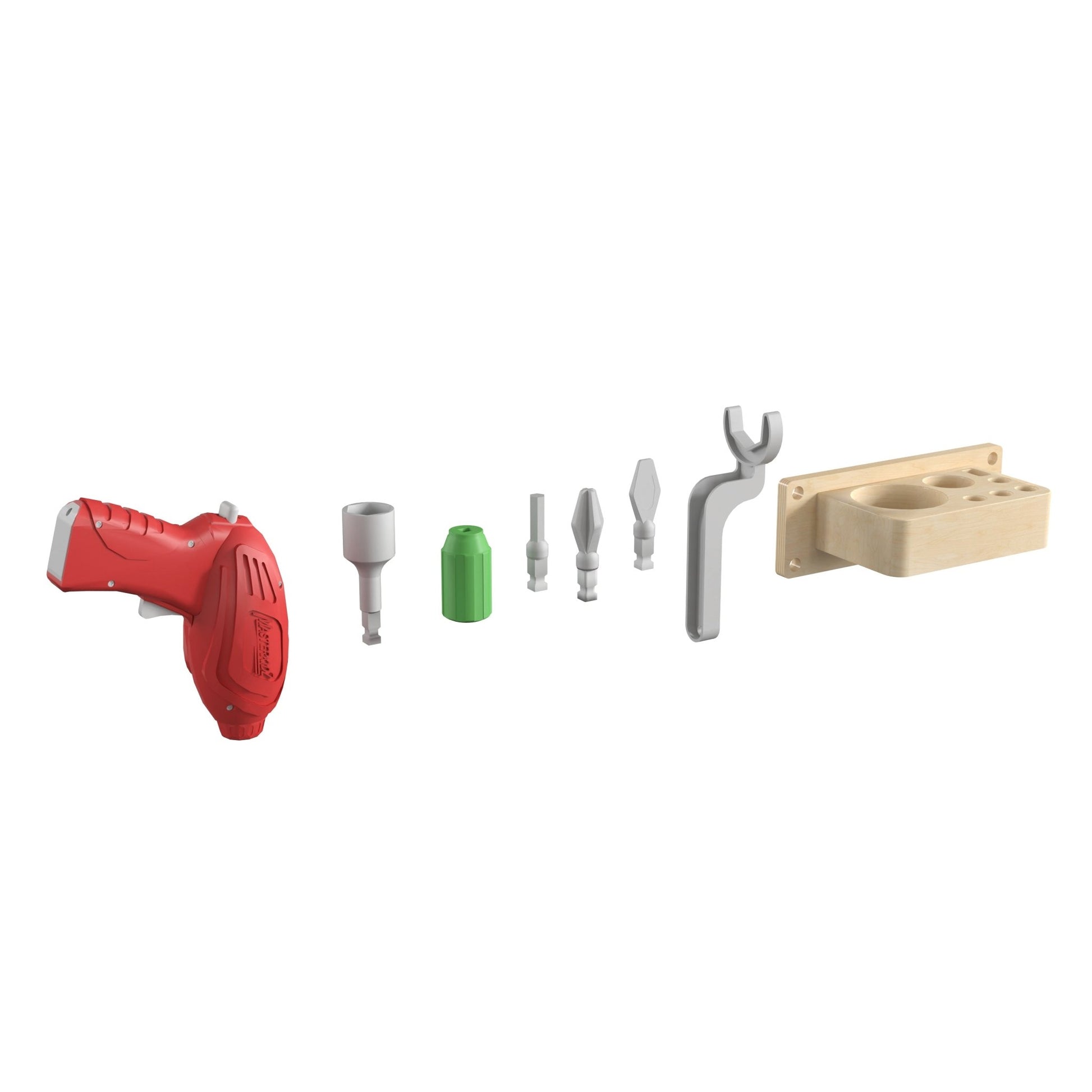 Bright Beginnings Commercial Grade 8 Piece Tools & Holder Accessory Set for Modular STEAM Wall Systems with Working Drill - SchoolOutlet