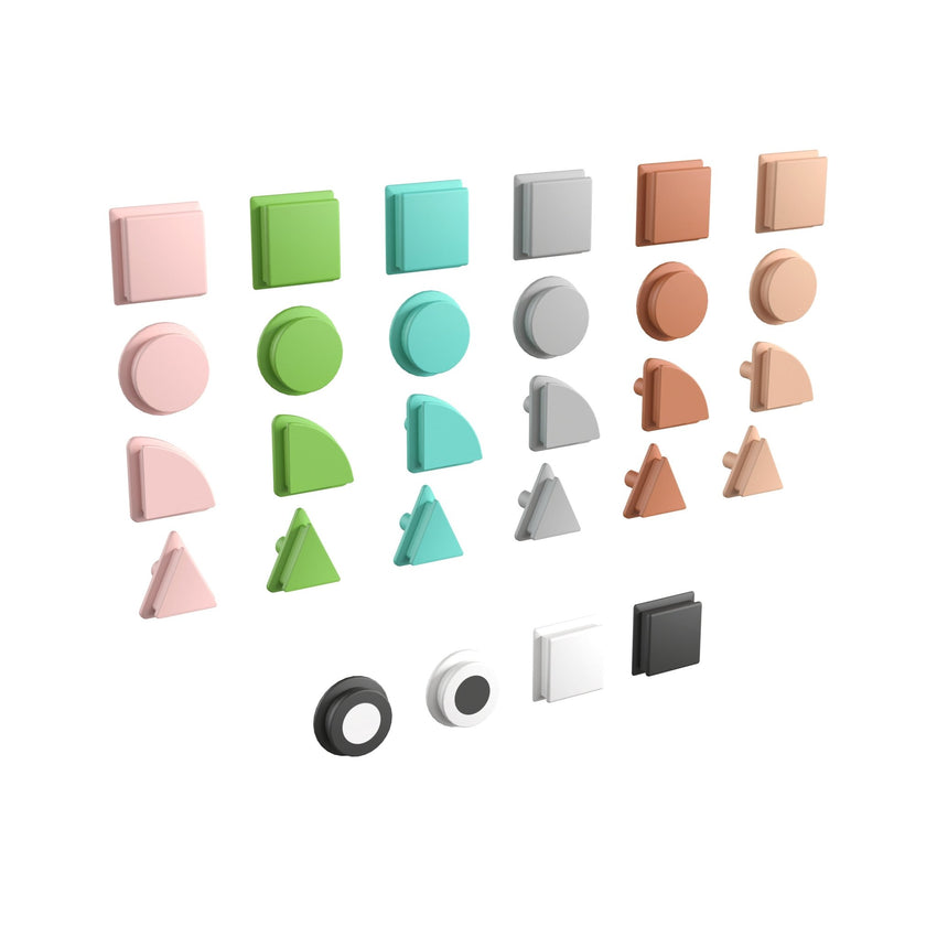 Bright Beginnings Commercial Grade Pastel 256 Piece Shape Set for Modular STEAM Wall Systems - SchoolOutlet