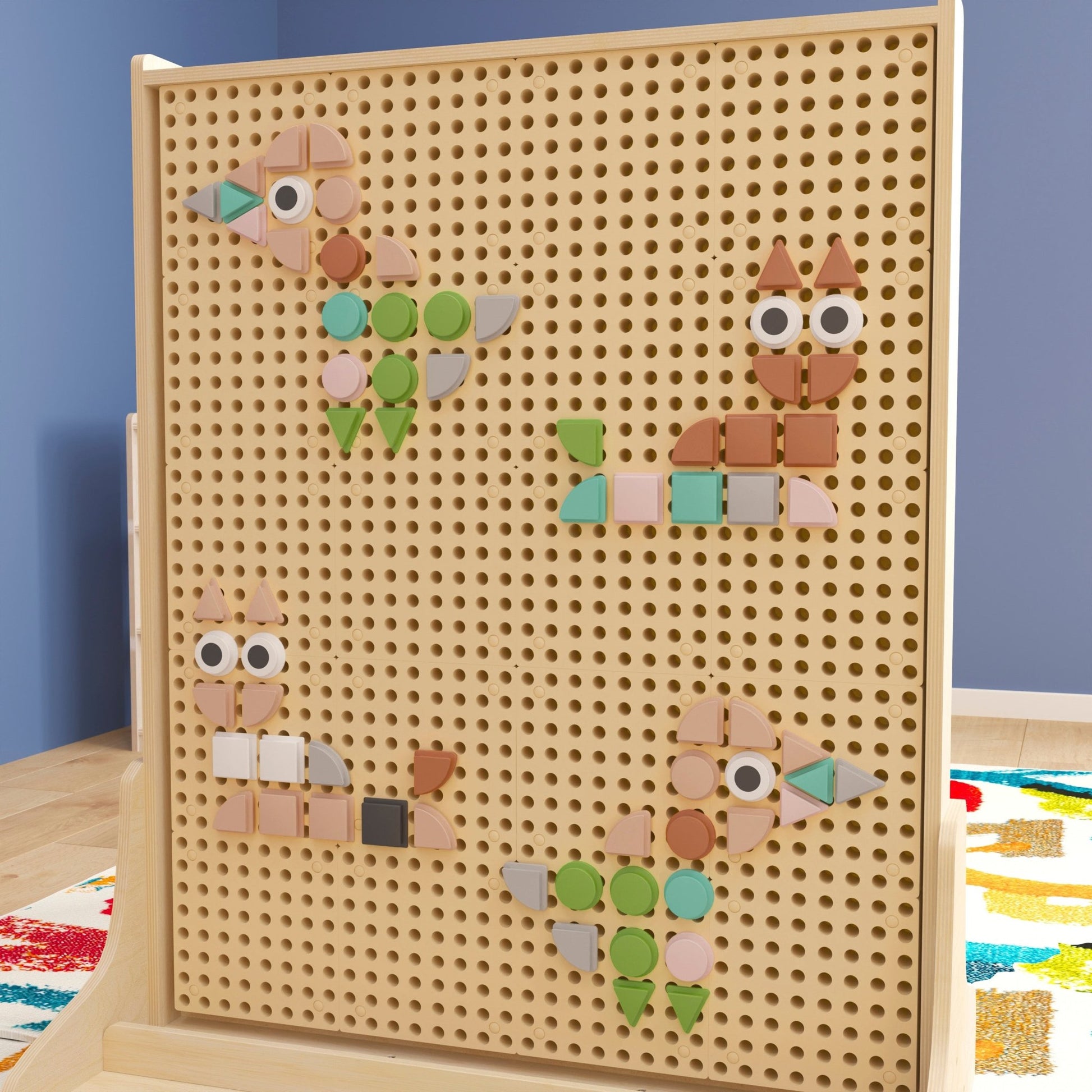 Bright Beginnings Commercial Grade Pastel 256 Piece Shape Set for Modular STEAM Wall Systems - SchoolOutlet