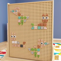Bright Beginnings Commercial Grade Pastel 256 Piece Shape Set for Modular STEAM Wall Systems