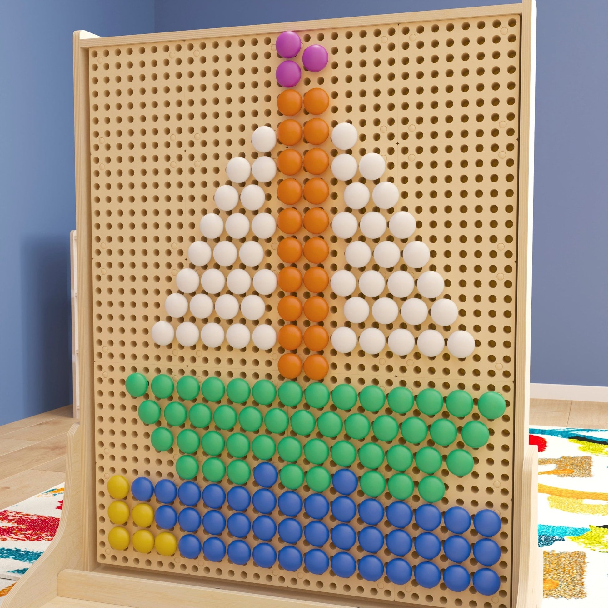 Bright Beginnings Commercial Grade 64 Piece Jumbo Peg Accessory Pack for Modular STEAM Walls - Multicolor - SchoolOutlet