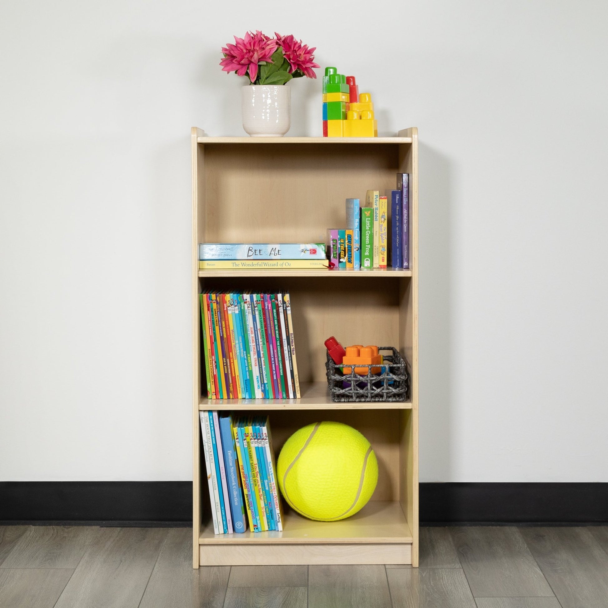 Hercules Wooden 3 Section School Classroom Storage Cabinet for Commercial or Home Use - Safe, Kid Friendly Design - 36"H (Natural) - SchoolOutlet
