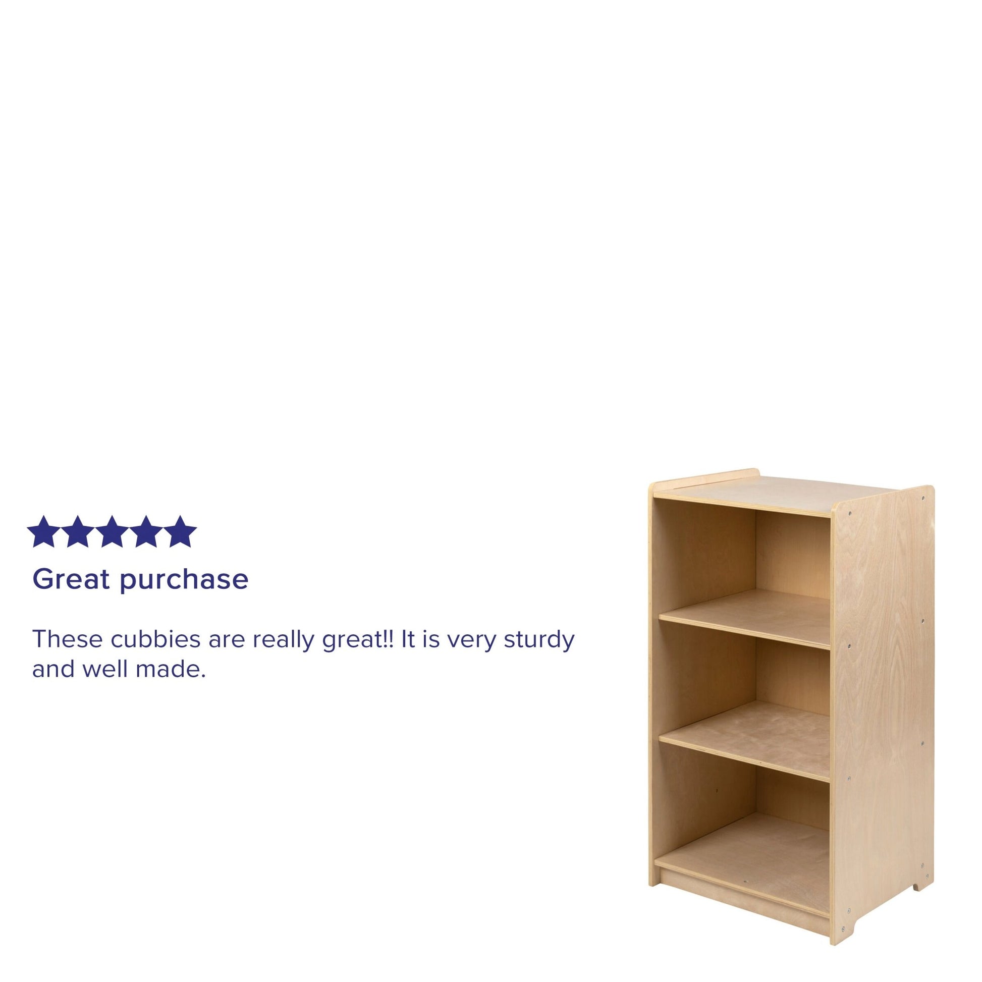 Hercules Wooden 3 Section School Classroom Storage Cabinet for Commercial or Home Use - Safe, Kid Friendly Design - 36"H (Natural) - SchoolOutlet