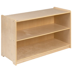Hercules Wooden 2 Section School Classroom Storage Cabinet for Commercial or Home Use - Safe, Kid Friendly Design - 24"H x 36"L (Natural)