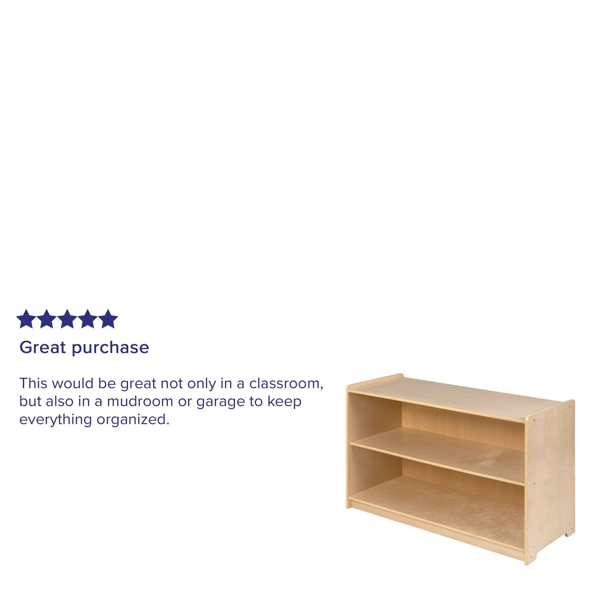 Hercules Wooden 2 Section School Classroom Storage Cabinet for Commercial or Home Use - Safe, Kid Friendly Design - 24"H x 36"L (Natural) - SchoolOutlet