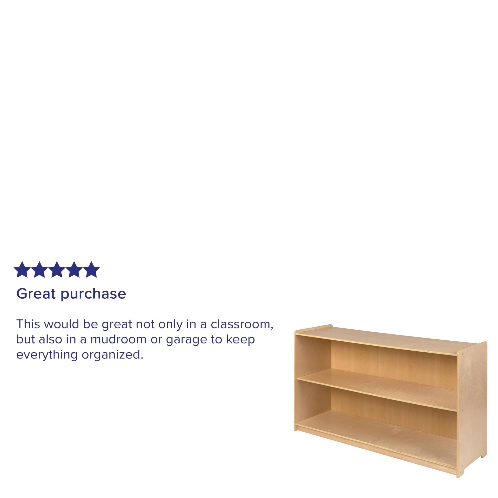 Hercules Wooden 2 Section School Classroom Storage Cabinet for Commercial or Home Use - Safe, Kid Friendly Design - 30"H x 48"L (Natural) - SchoolOutlet