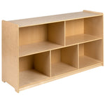 Hercules Wooden 5 Section School Classroom Storage Cabinet for Commercial or Home Use - Safe, Kid Friendly Design - 30