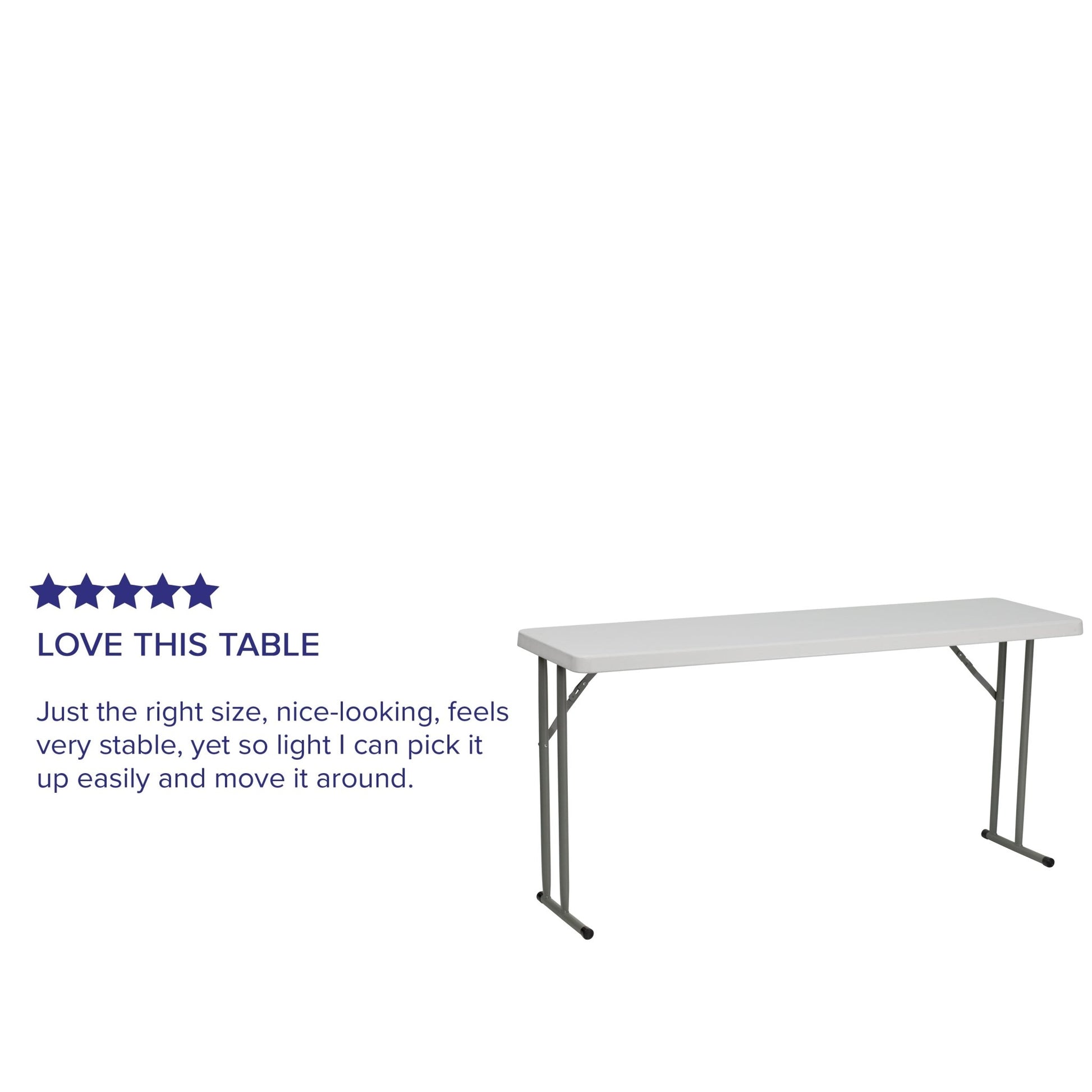 Kathryn 5-Foot Granite White Plastic Folding Training Table - SchoolOutlet