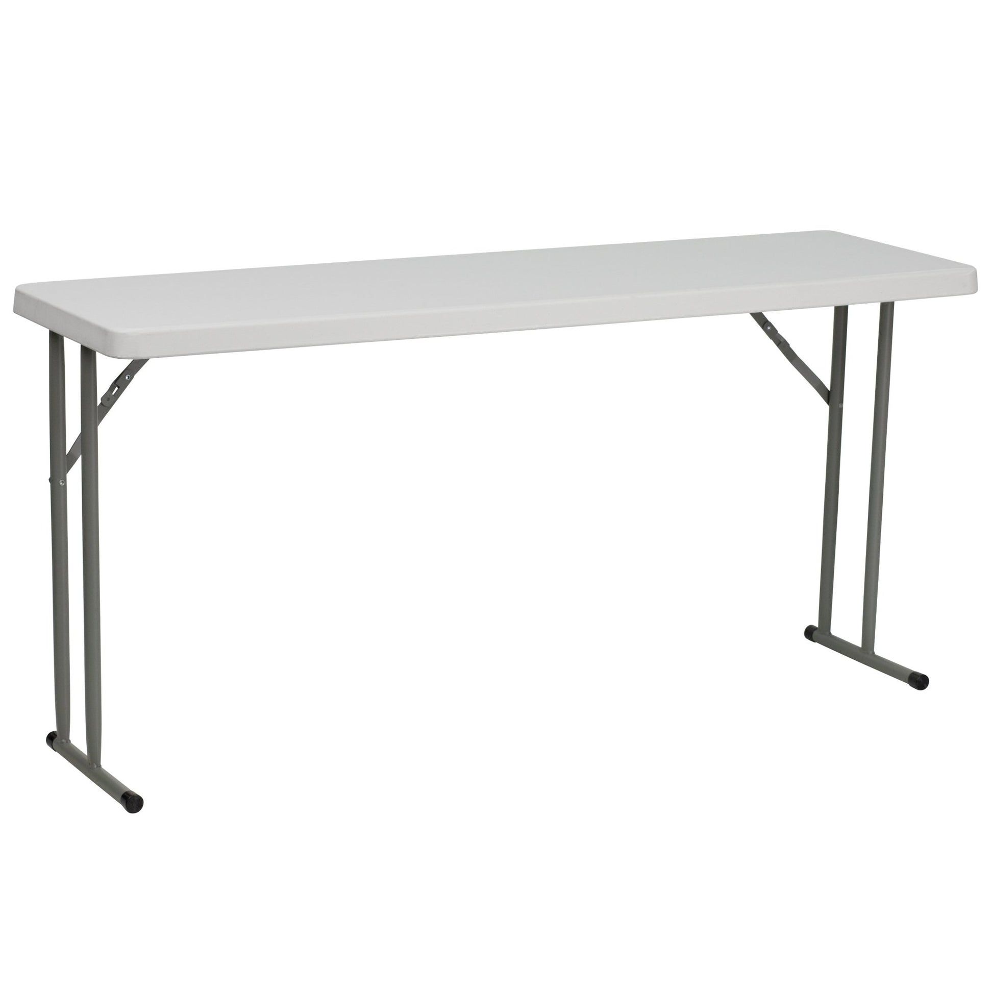 Kathryn 5-Foot Granite White Plastic Folding Training Table - SchoolOutlet