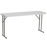 Kathryn 5-Foot Granite White Plastic Folding Training Table - SchoolOutlet