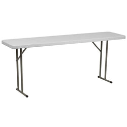 Flash Furniture 18''W x 72''L Granite White Plastic Folding Training Table(FLA-RB-1872-GG)